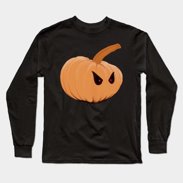 Halloween scary pumpkin Long Sleeve T-Shirt by donamiart